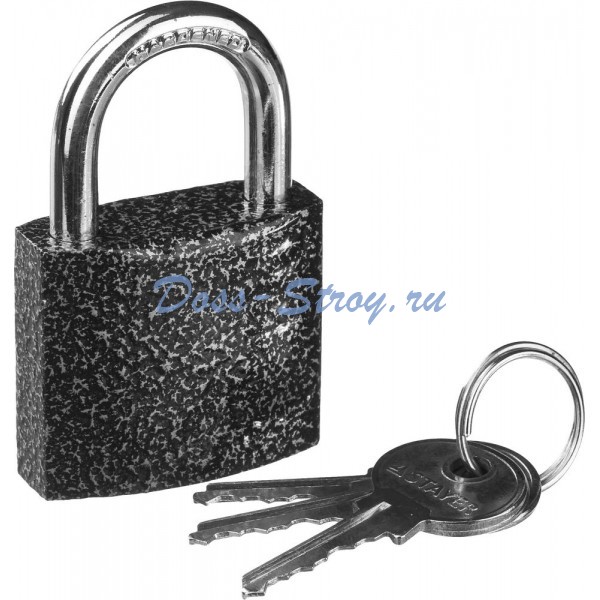 Замок STAYER "STANDARD" навесной, металл. корпус, закаленная дужка Замок STAYER "STANDARD" навесной, металл. корпус, закаленная дужка